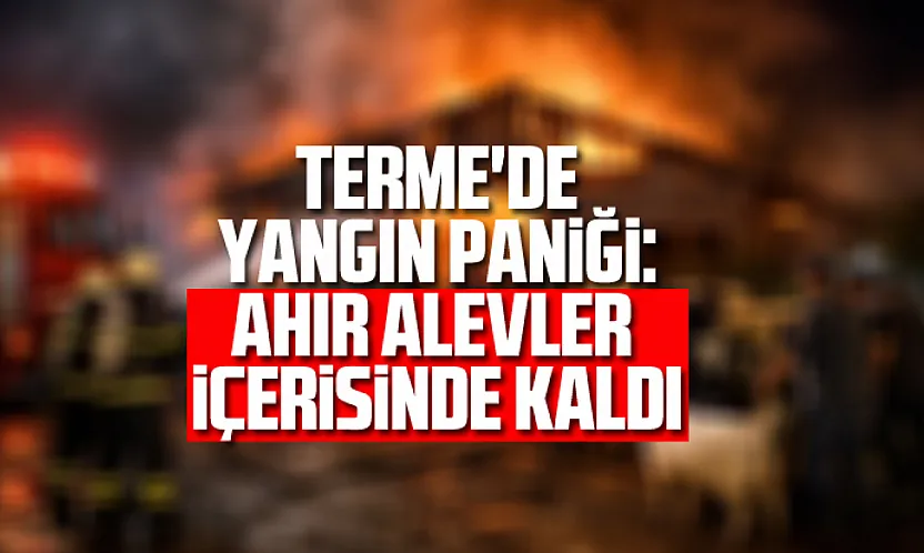Terme'de yangın paniği: Ahır alevler içerisinde kaldı