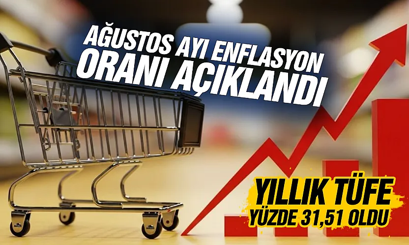 TÜİK Ağustos ayı enflasyonunu açıkladı: Yıllık TÜFE yüzde 31,51 oldu