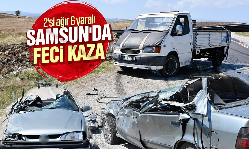 Vezirköprü'de Feci Kaza Kamyonetle Otomobil Çarpıştı, 2'si Ağır 6 Yaralı